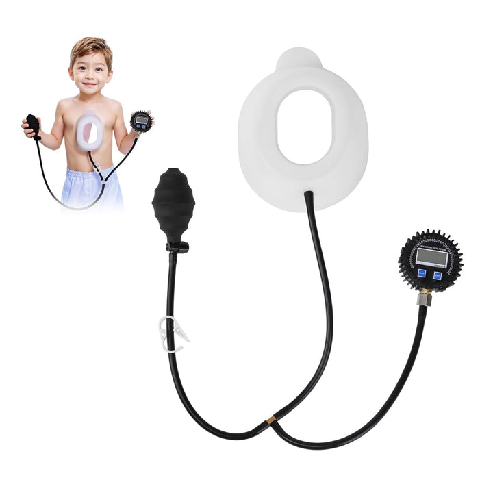 Pectus Excavatum Orthosis Brace, Pectus Excavatum Vacuum Bell with Pressure Gauge, Sternal Depression Support for Sunken Chest, Physical Chest Correction for All Ages (L)