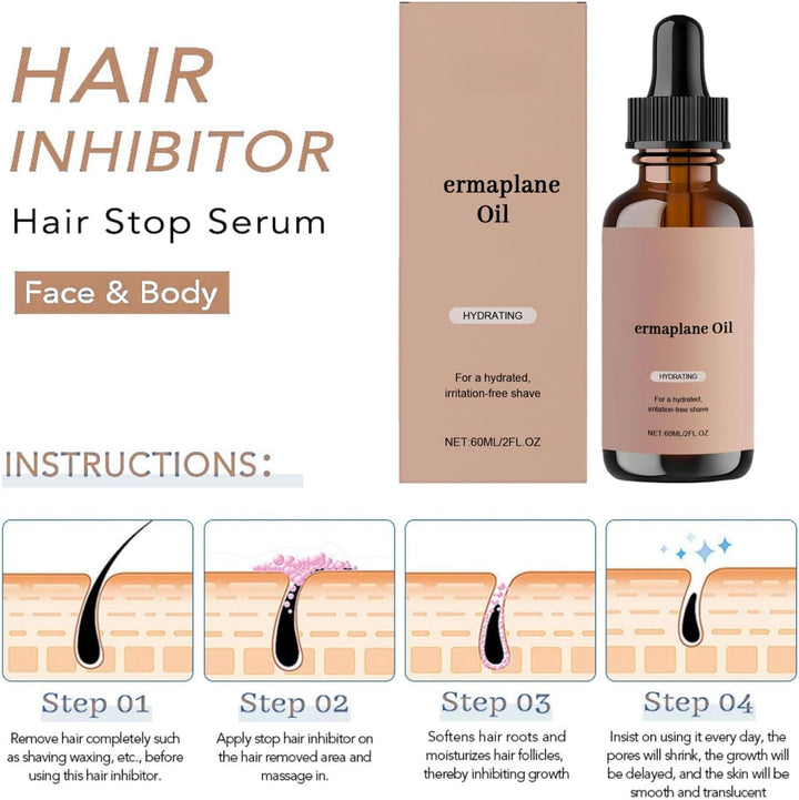 Hydrating Derm/Aplane Oil,Face Shaving Oil for Women,Facial Hair Remover for Women,Hair Inhibitor,Ingrown Hair Remover,Deep Moisturizing & Hydrating,Gently & Non-Irritating,With Jojoba & Vitamin E