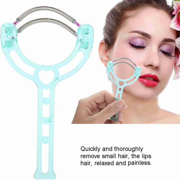 2 Colors Portable Face Lips, Hair Epilator Removal Plastic Spring Device Beauty Tool, 11.5 X 6 X 2Cm (Green)