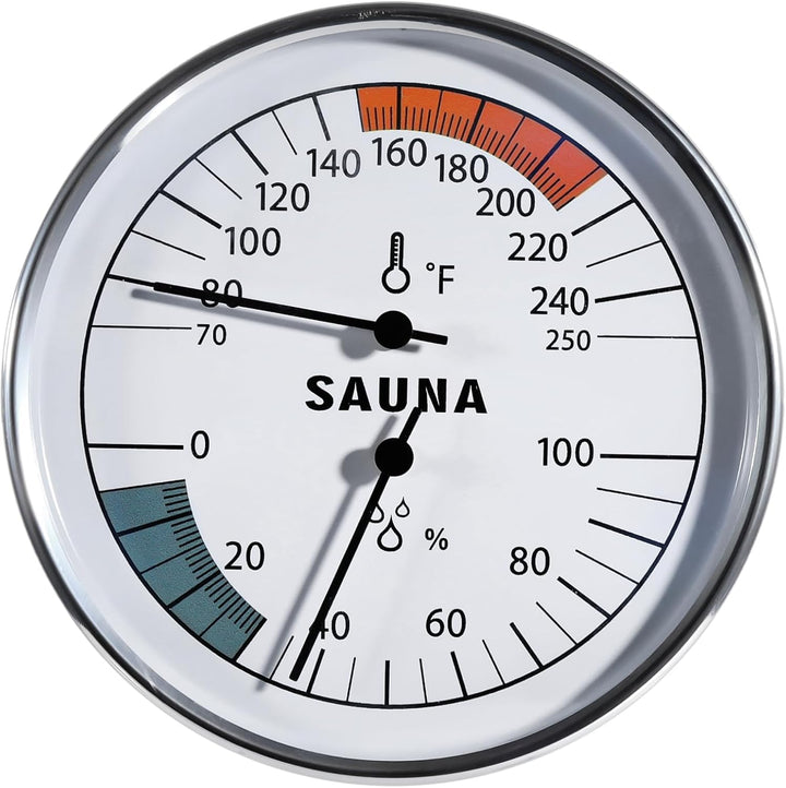 Sauna Thermometer Hygrometer, 2 in 1 Fahrenheit Thermometer Hygrometer for Sauna Room, Indoor Humidity Temperature Monitor Gauge Sauna Accessories
