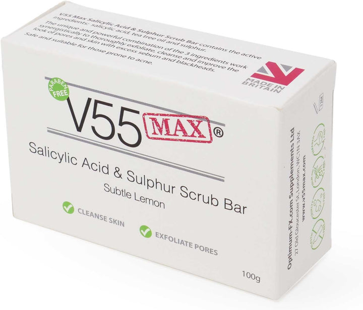 Salicylic Acid, Tea Tree Oil and Sulphur Soap Scrub for Spots Blackheads Milia Blemishes Problem Skin Suitable and Safe for Those Prone to Acne - Paraben and Cruelty FREE - 100 G