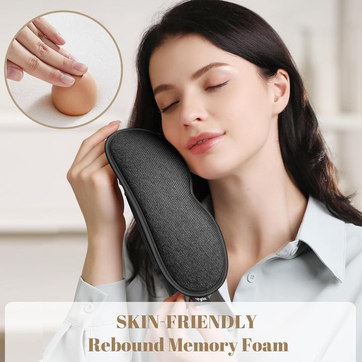 100% Blackout Eye Mask for Sleeping - 3D Deep Contoured Sleep Mask for Men Women - Soft Comfortable Sleeping Mask - Adjustable Eyemask Black Out Night Masks for Travel Nap Yoga - Grey