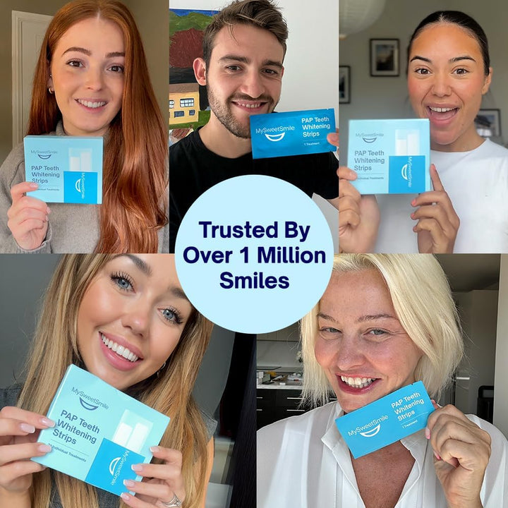 Pap Teeth Whitening Strips - Enamel-Safe, Sensitivity-Free Formula - 42 Peroxide-Free Whitening Strips - Dentist-Approved - Indybest Award-Winning Brand - 21 Treatments - Mint Flavour