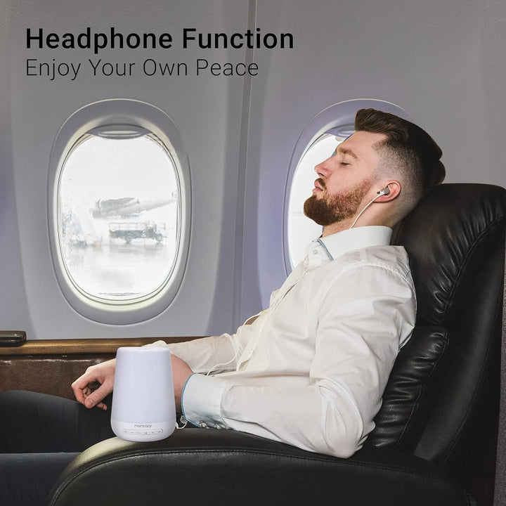 Baby Sound Machine,  White Noise Machine for Baby Sleeping with Night Light, Toddler Sleep Trainer with 34 Soothing Sounds, Timer, App Remote Control, Personal Sleep Routine(White)