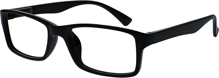 PEP Reading Glasses for Women Men, Large Rectangular Designer Frame with Spring Hinges, Scratch Resistant, Black, UVR+2.00 (Pack of 2)