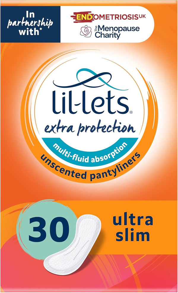 Extra Protection Pantyliners X 30 (1 Pack), for Multi-Fluid Absorption, Light Bladder Weakness, Discharge or Spotting