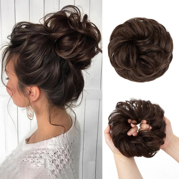 Messy Bun Hair Piece for Womens Synthetic Scrunchies Buns Extension Hairpieces Updo Pony Tail Dirty Blonde