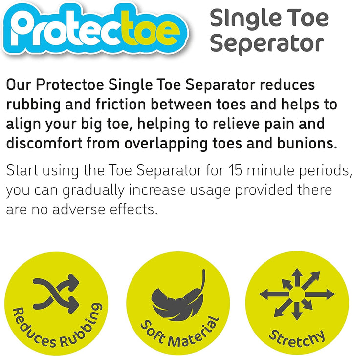 Single Gel Toe Separator for Overlapping Toes, Toe Spacer - Box of 10 Gel Separators