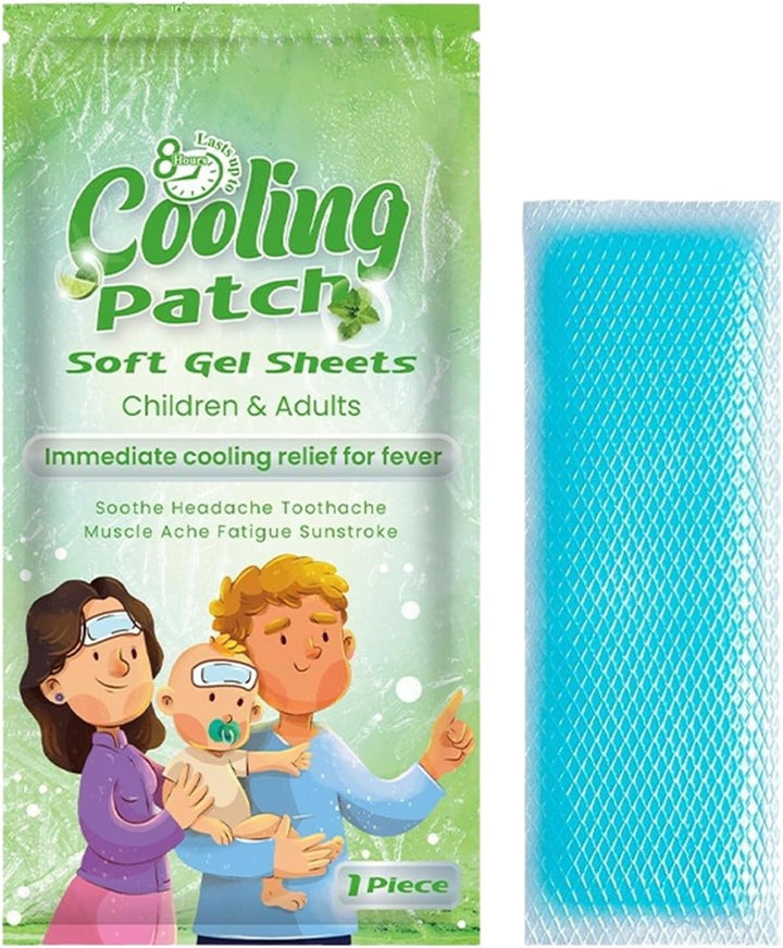 Cooling Patches - Refreshing Soothing Pads, Reusable Forehead Sheets, Cool Patch, Heat Relief for Kids Adults Sports Camping School Hiking Travel Dorm Hot Weather, Portable Coolings Aid, Blue