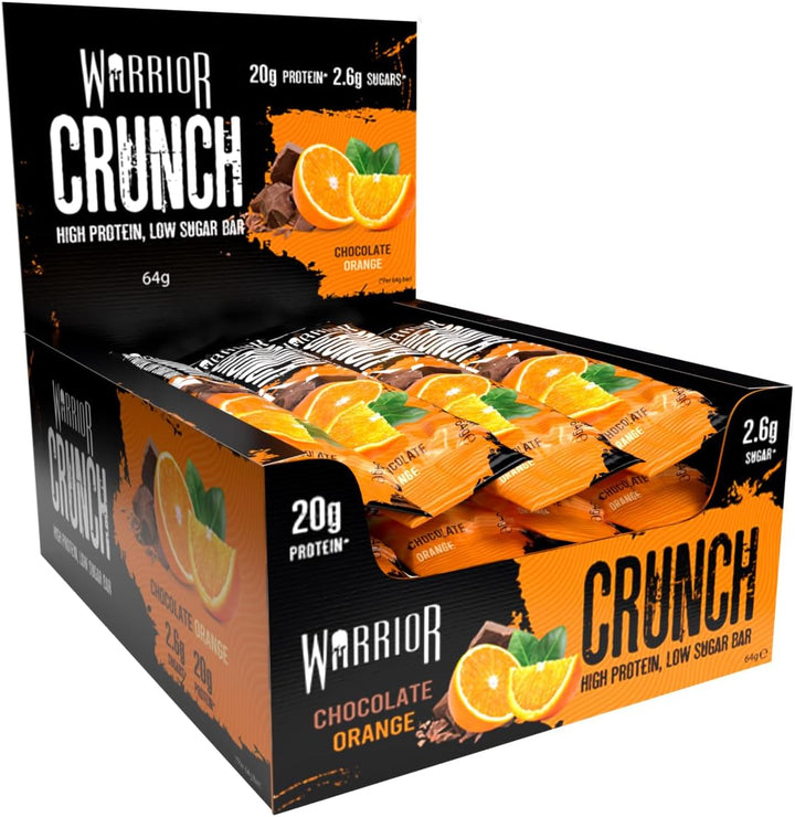 Crunch - High Protein Bars - 20G Protein Each Bar - Low Carb, Low Sugar Snack - 12 Pack X 64G (White Chocolate)