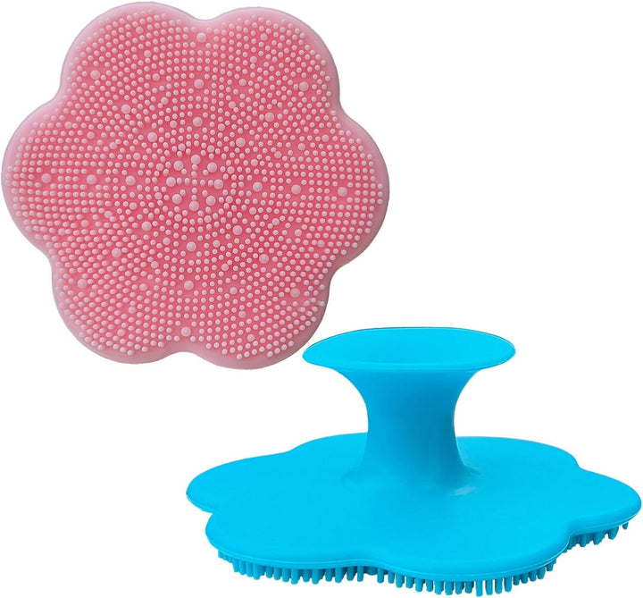 Silicone Face Scrubbers Exfoliator Brush&Baby Bath Brush& Facial Cleansing Brush&Baby Cradle Cap Brush&Silicone Massage Brush,Suitable for Adult Facial Cleansing and Baby Bathing (Small-3Pcs)