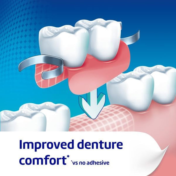 Denture Adhesive Fixative Cream, Adhesive Flavour Free for Strong All-Day Hold of Dentures, 40G