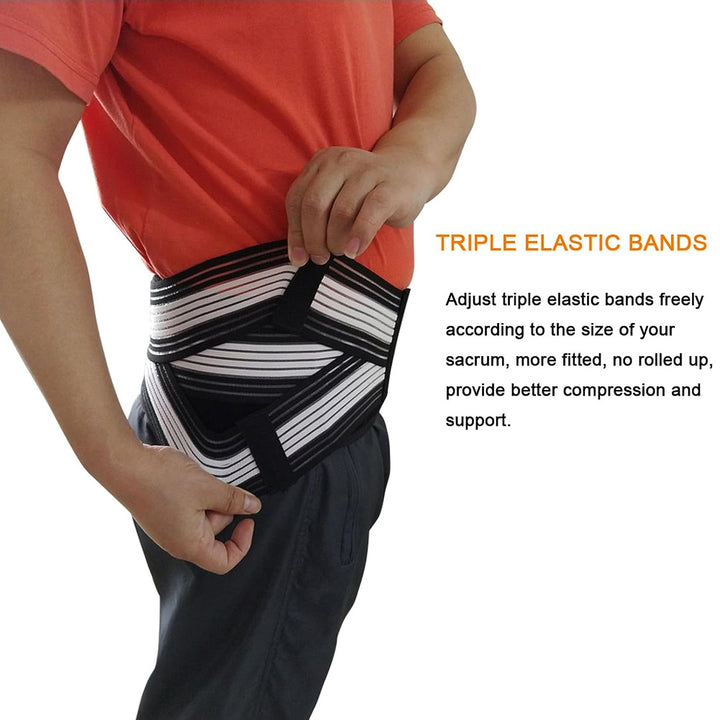 Sciatica Belt Relieve Back Pain & Sciatica, Sacroiliac Hip Support Band for Men Women, Sciatic, Lower Back, Si Joint, Pelvic Pain Relief, Three Bandages Provide Triple Support Regular