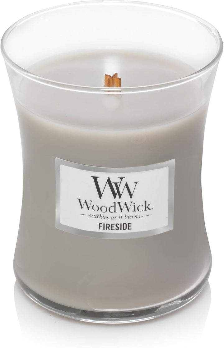 Medium Hourglass Scented Candle | Fireside | with Crackling Wick | Burn Time: up to 60 Hours | Gifts for Women