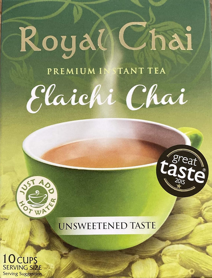 | Elaichi Chai Unsweetened | 10 Single Serving Sachets | Premium Instant Tea
