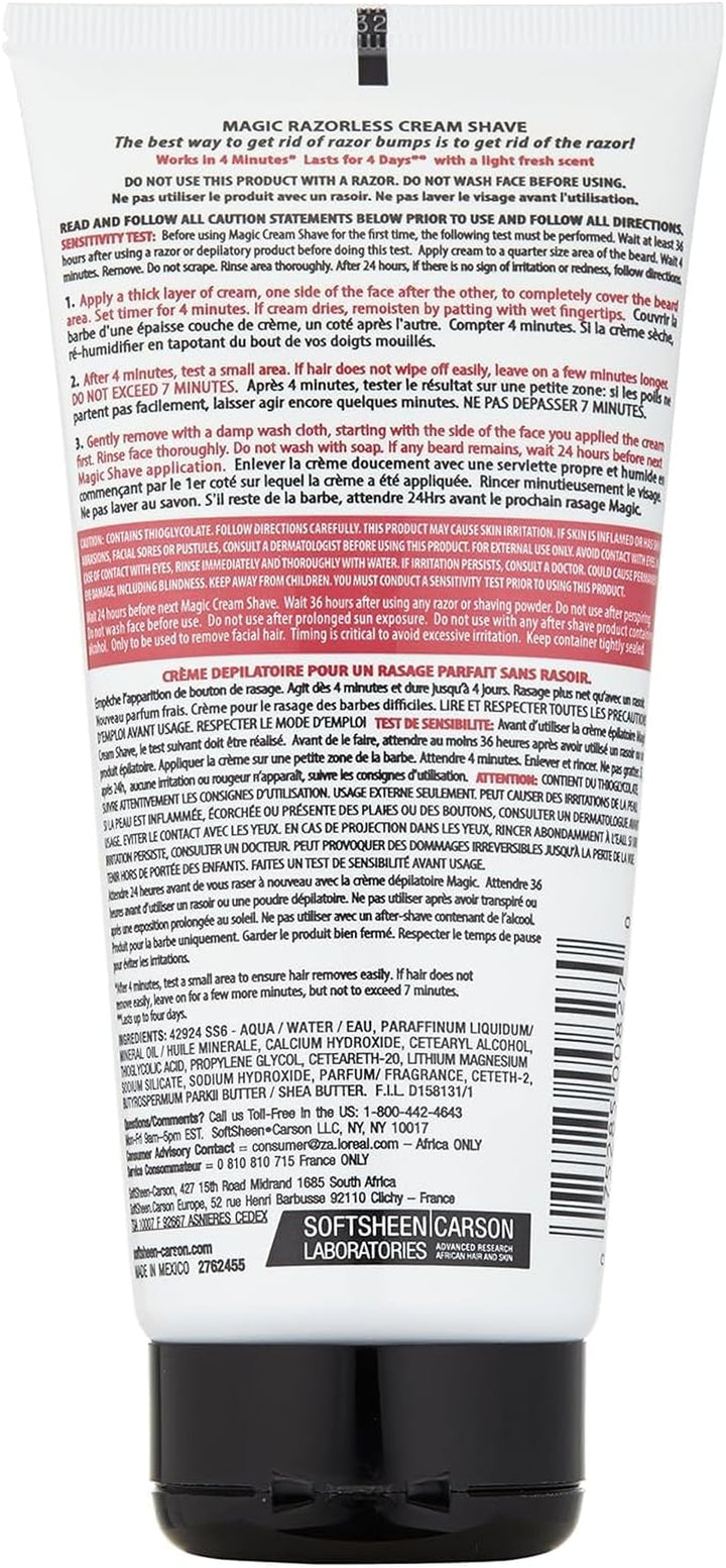 Razorless Cream Shave Extra Strength 6 Oz. (Pack of 3)