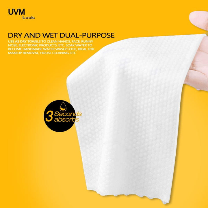 Face Towel 120 Count Disposable Face Wipes Cloths for Washing Soft Cotton Dry Baby Wipes, Skincare, Makeup Remover (PEARL PATTERN)