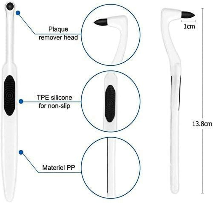 Teeth Tartar Remover, Professional Tooth Stain Eraser, Teeth Polishing Cleaning Kit Removes Plaque & Impurities Whitening Oral Hygiene Care Tool - (2 Pack, White & Blue)