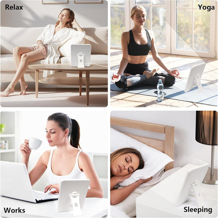 Sad Lamp for Seasonal Affective Disorder, 15000 Lux Natural Sunlight Therapy Lamp, Uv-Free, 3 Color Temperature, 5 Brightness Levels, 6 Timer, 180° Stand, Touch Control and Memory Function