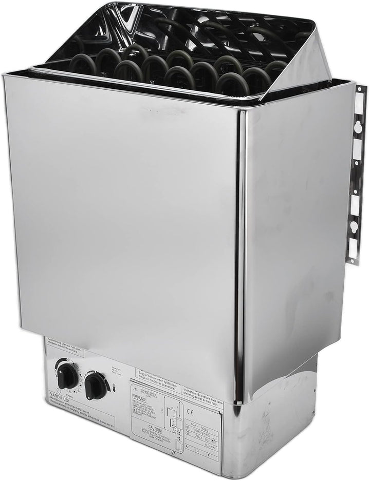 6KW 220V Electric Sauna Heater Stainless Steel Sauna Heating Stove with Internal Controller, Wet and Dry Bath Sauna Box Sauna Room Equipment for Home Hotel Spa Shower Steam Room