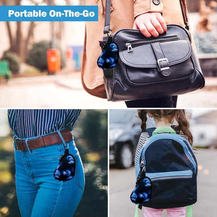 Asthma Inhaler Holder Neoprene Protective Portable Carrying Bag Travel Inhaler Mini Case Sleeve for L-Shaped Inhaler, Inhaler Not Included (Jellyfish)