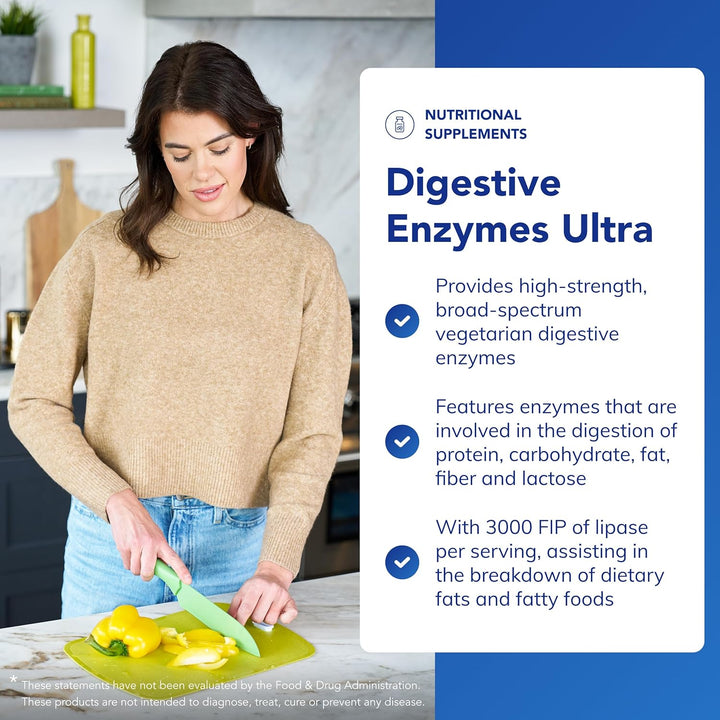 Digestive Enzymes Ultra - Broad Spectrum Vegetarian Digestive Enzymes - Supports Digestion & Nutrient Absorption - 30 Capsules