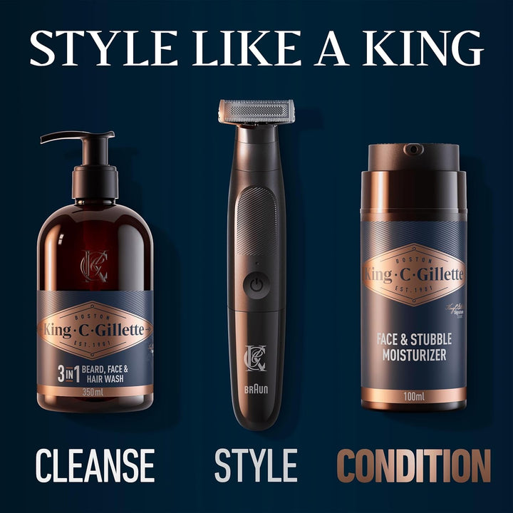 King C.  Face & Beard Moisturiser for Men, 100 Ml, with Vitamin B (B3), B5 Complex & Argan Oil, Beard Softener for Men