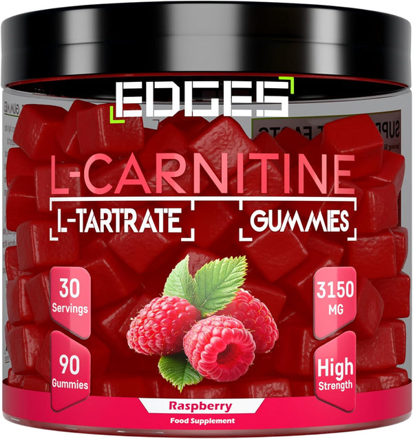 L-Carnitine L-Tartrate 3150Mg Gummies – 90 Raspberry Gummies – High Strength for Energy, Metabolism & Fatigue Support – Vegan Friendly L-Carnitine L-Tartrate Supplement – 30 Day Supply