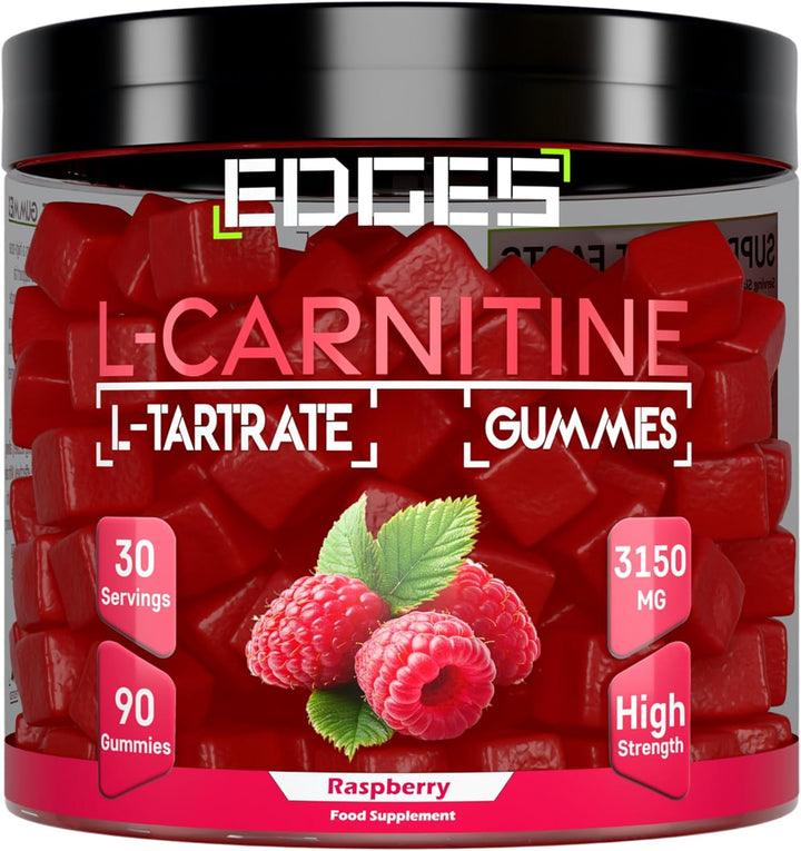 L-Carnitine L-Tartrate 3150Mg Gummies – 90 Raspberry Gummies – High Strength for Energy, Metabolism & Fatigue Support – Vegan Friendly L-Carnitine L-Tartrate Supplement – 30 Day Supply