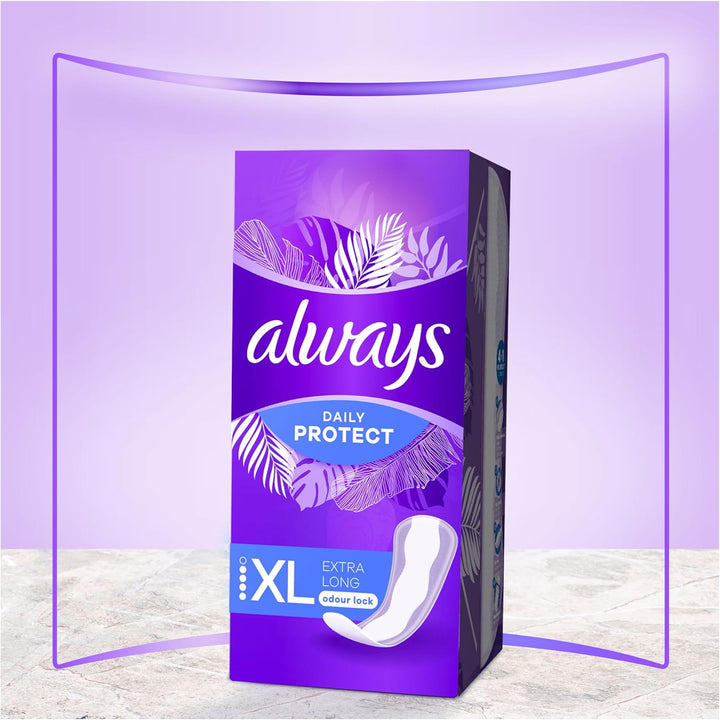 Daily Protect Extra Long Panty Liners 38 Liners, Odour Lock, Comfortable with Side Protection Barriers