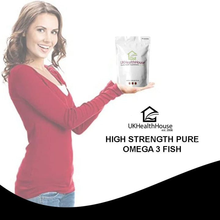 Omega 3 Fish Oil 18/12-1000Mg X 90 - High Strength - with DHA & EPA - UK Health House Supplements - Omega-3 Nutritional Supplements