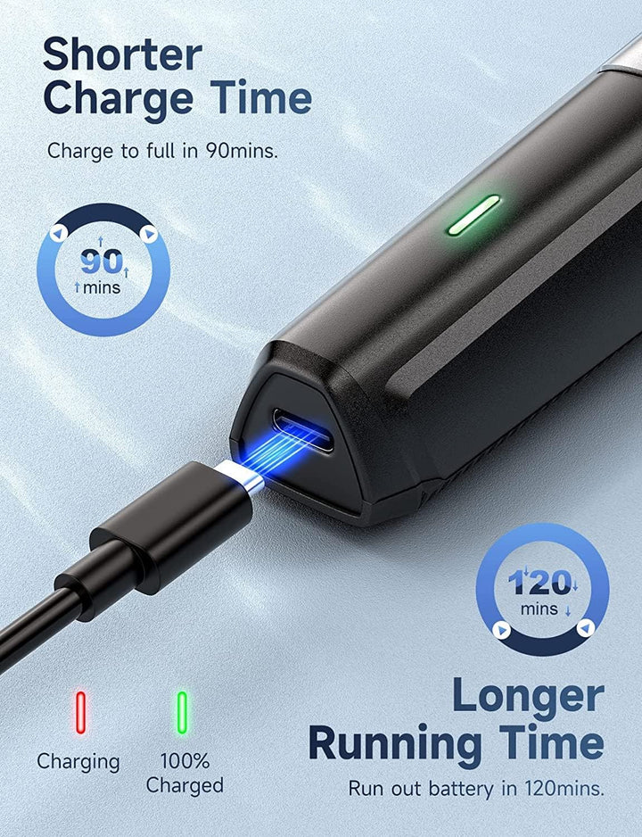 Beard Trimmer Hair Clippers Men, Nose & Ear Trimmer, 9-In-1 Body Groomer Men Kit, Cordless Rechargeable Hair Clippers with 7 Limit Combs, Stainless Steel Blades, 100% Waterproof Extra Long Life