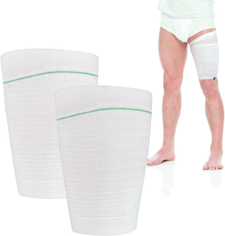 Catheter Leg Bag Holder 2 Pcs Convenient Washable Reusable Elastane Stitched Wrapped Urine Bag Designed for the Incontinent M