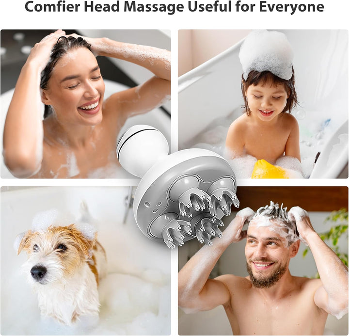 Cordless Hair Scalp Massager, Electric Head Massager with Kneading 84 Massage Nodes, Handheld Portable Head Scratcher Massager for Hair Growth, Deep Clean and Stress Relax, Gifts for Women Men