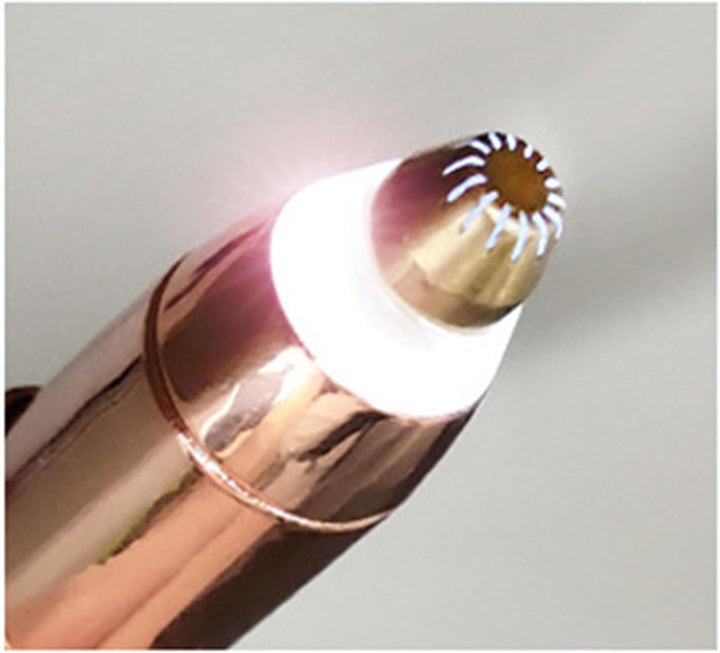 Electric Eyebrow Trimmer, Rechargeable Stainless Steel Automatic Eyebrow Groomer for Women Lady Girl (Gold)