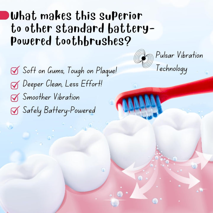 Marvel Spiderman Battery Powered Electric Toothbrush for Kids – Soft Rounded Bristles, Enhanced Vibration, Protection Cap & Battery Included | Gentle & Fun Oral Care for Children Ages 4+