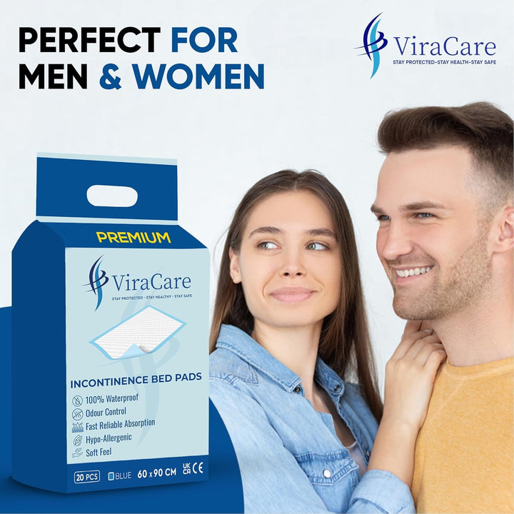 20 X Premium Incontinence Bed Pads 60X90 Cm | Incontinence Bed Sheets | Provides Soft Feel | Disposable Bed Mats for Incontinence | Bed Protectors Kids | Maternity Bed Mats (1 Pack of 20)