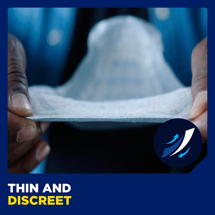 Men Absorbent Protector Incontinence Pads, Level 2, 60 Incontinence Pads (10 X 6 Packs) for Men of All Ages, Cup-Shaped for Medium Bladder Weakness, Urine Leakage and Drips