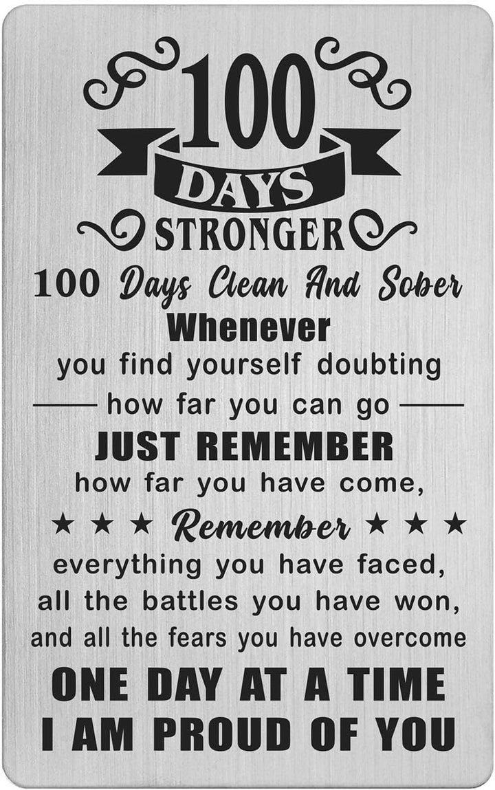 2 Year Sober Card - 2 Year Sobriety Gifts for Women Men - 2 Year Clean and Sober Gifts - 2 Yr Addiction Recovery Engraved Wallet Cards Token