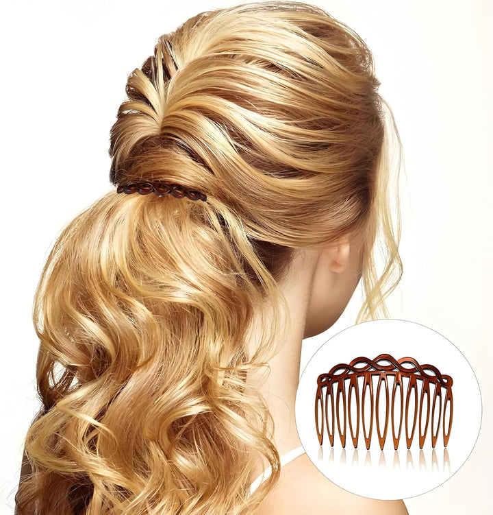 12Pcs French Side Hair Combs and Slides with Fine Hair - Twist Decorative Accessories for Women and Girls - Bridal Wedding