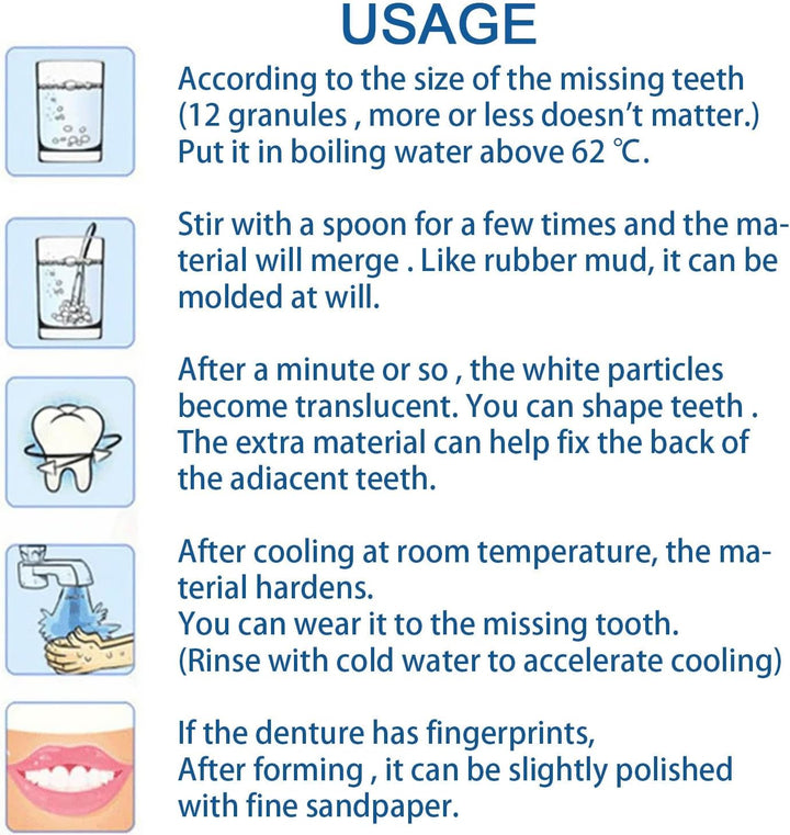 Tooth Filling Repair Kit, Temporary Tooth Filling & Moldable False Teeth Repair Kit – Dental Repair Beads to Replace Missing or Broken Teeth, Halloween False Teeth