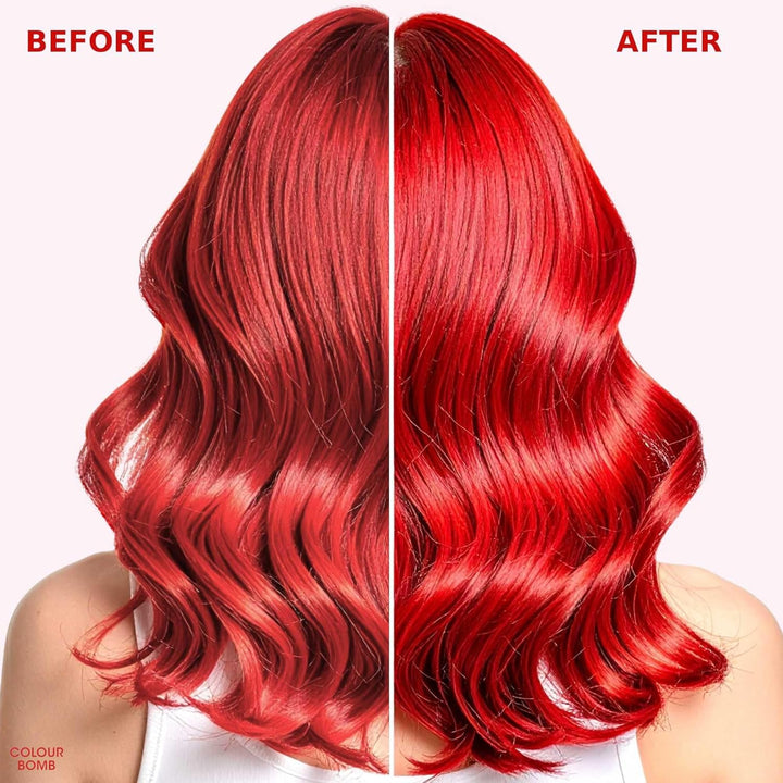 Colour Bomb Fire Red Hair Colour Depositing Conditioner 250Ml – Vibrant Gloss & Shine, Softening & Nourishing Colour Refresh Treatment, No Mix, Vegan, Ammonia & Peroxide Free