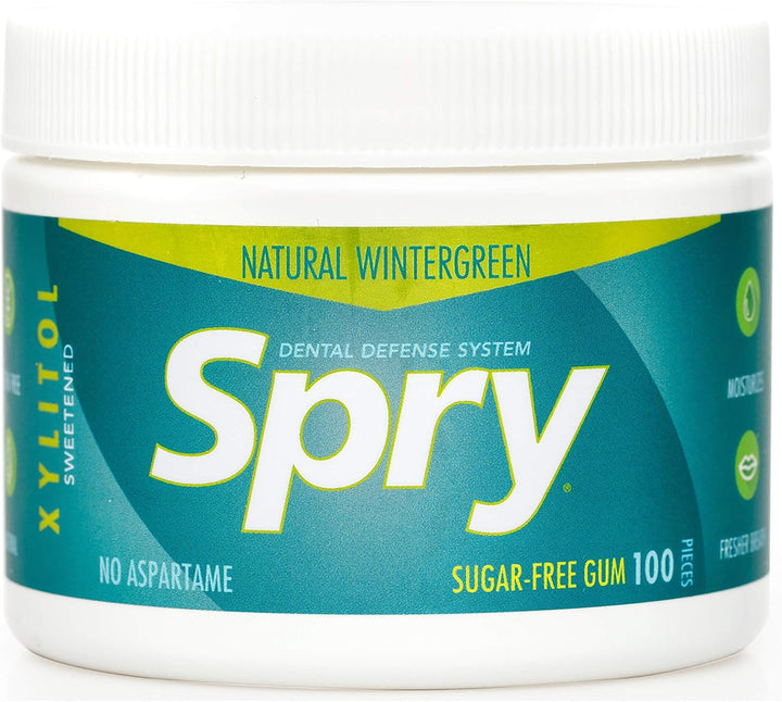 Fresh Natural Xylitol Chewing Gum Dental Defense System - Aspartame-Free, Sugar-Free, Non-Gmo, Gluten-Free (Spearmint, 100 Count - Pack of 1)