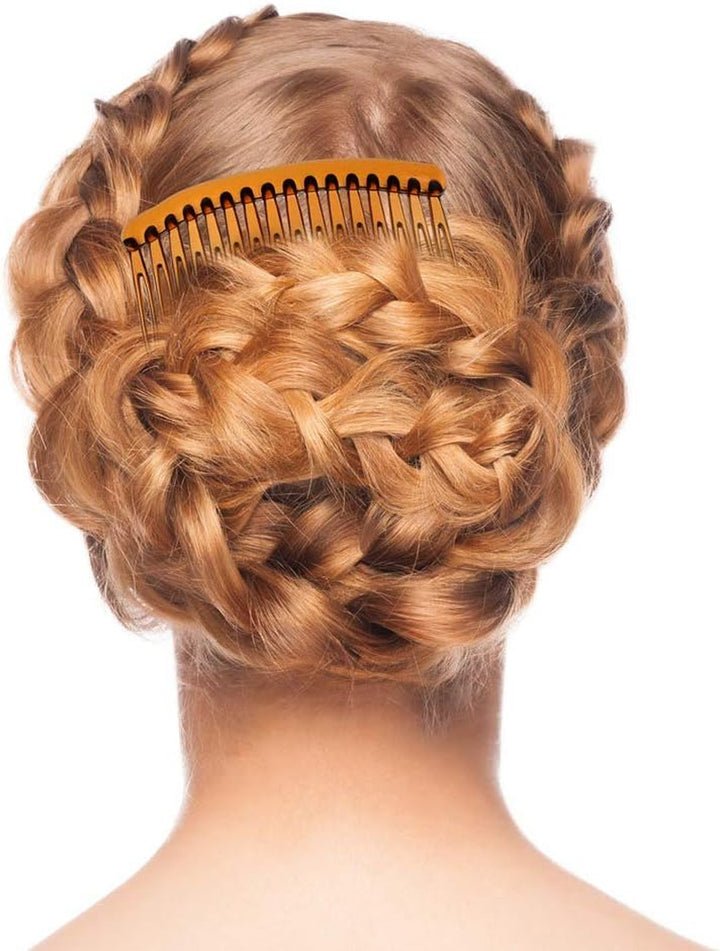 8-Piece Hair Comb Set - Slides, Plain & Clear Combs (Tortoise, Coffee)