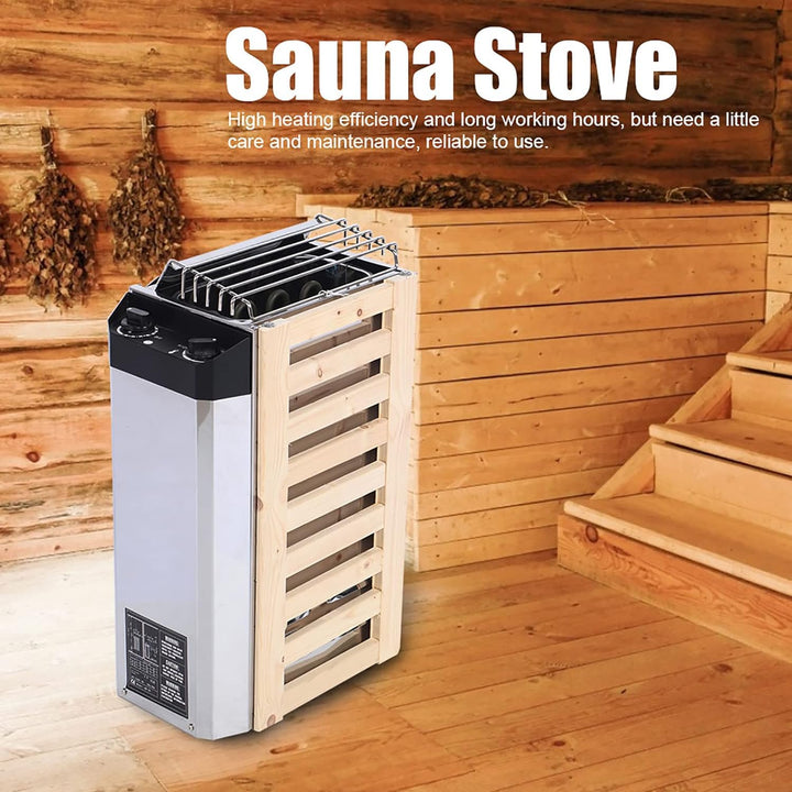 3KW Internal Control Type Stainless Steel Sauna Stove Heater Heating Tool Electric Wet Dry Sauna Heater for Sauna Room 220V for Sauna Heater Stove