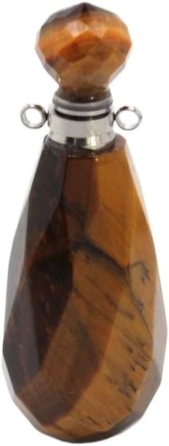 Crystal Stone Perfume Bottle - Water Drop Faceted Pendant Essential Oil Jewelry Bottle