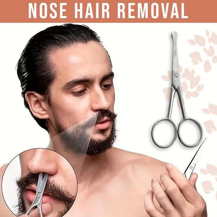 Nose & Ear Hair Trimming Scissors for Men | Rounded Safety Tip Moustache, Nasal Hair Remover & Facial Hair Scissors 4.5"
