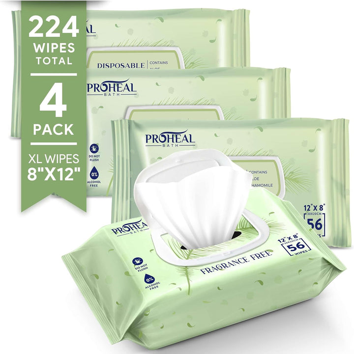 X Large Wet Wipes for Adults - 6 Packs of 56 [336 Count] Disposable Incontinence Wipes, 12" X 8" Adult Wipes for Elderly - Personal Body Wipes for Women and Men, Pre Moistened Adult Washcloths