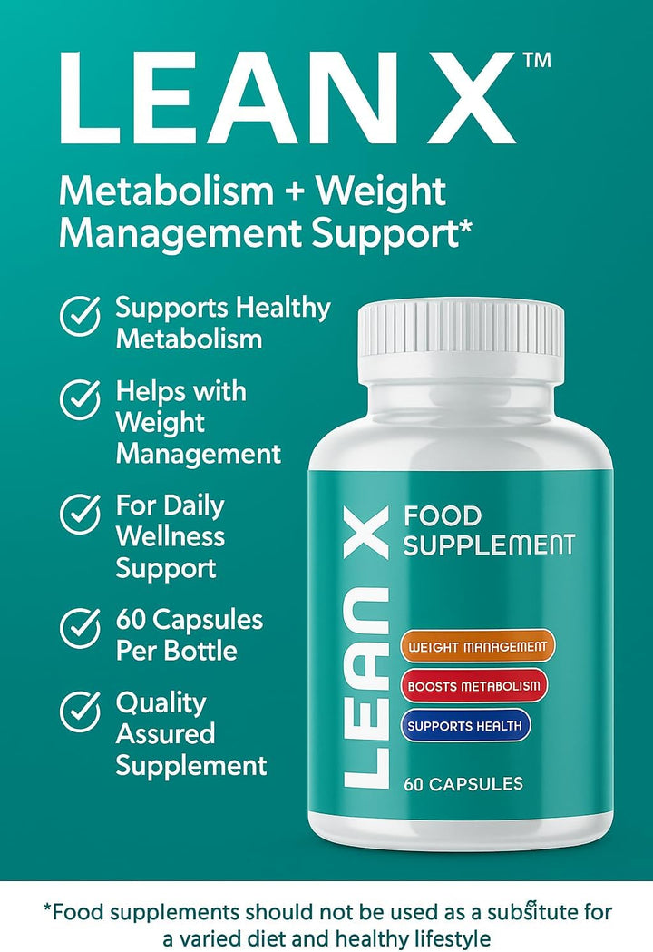 Lean X Weight Supplort Supplement – 60 Capsules – Metabolism Booster & Weight Management Support – Wellness Supplement for Men & Women –