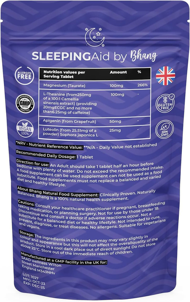 Hypno by  Sleeping Tablets - Herbal Sleep Aid Supplement for Deep, Restful Sleep - Supports 30 Nights of Restful Sleep for Adults - Natural Sleep Support for Better Sleep Quality 30 Servings